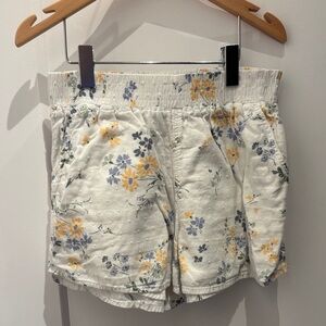 Abercrombie & Fitch Floral High Waist Shorts - Cream, Yellow, Blue
